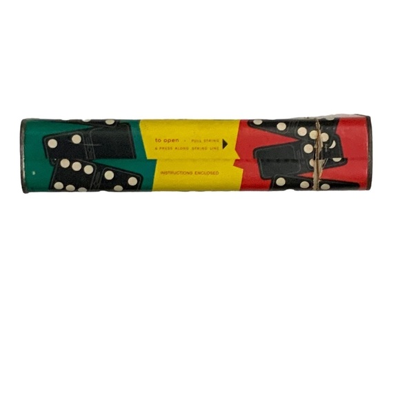 Vintage Haslam 1960’s Wood Dominos 28 Pc Original Cardboard Metal Box Set No 100 - Picture 6 of 16